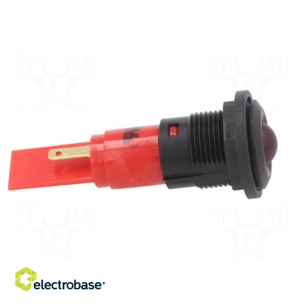 Indicator: LED | prominent | red | 12VDC | 12VAC | Ø16mm | IP67 | plastic image 7