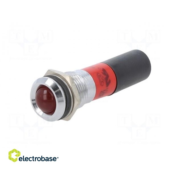 Indicator: LED | flat | red | 230VAC | Ø14mm | IP67 | metal,plastic | 18mcd фото 2