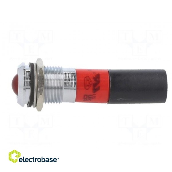 Indicator: LED | flat | red | 230VAC | Ø14mm | IP67 | metal,plastic | 18mcd фото 3