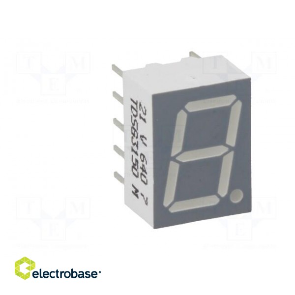 Display: LED | 7-segment | 10mm | 0.39" | No.char: 1 | green | 0.45÷3mcd image 2