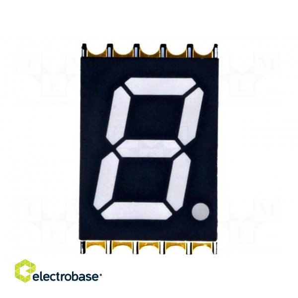 Display: LED | 7-segment | 10mm | 0.39" | No.char: 1 | red | 30mcd | cathode
