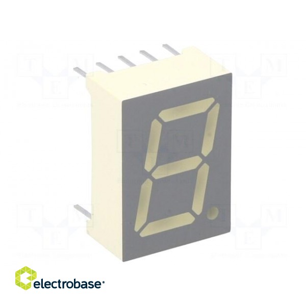 Display: LED | 7-segment | 13.2mm | 0.52" | No.char: 1 | green | 3÷10.5mcd image 1