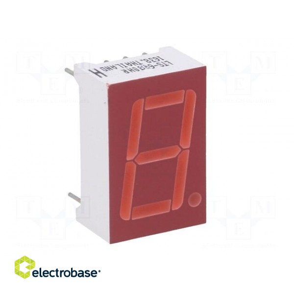 Display: LED | 7-segment | 14.22mm | 0.56" | No.char: 1 | red | 0.8÷2.4mcd image 2