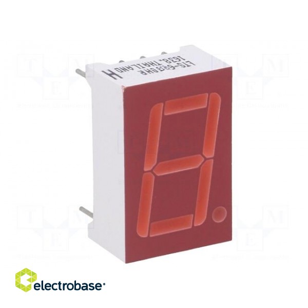 Display: LED | 7-segment | 14.22mm | 0.56" | No.char: 1 | red | 0.8÷2.4mcd image 1