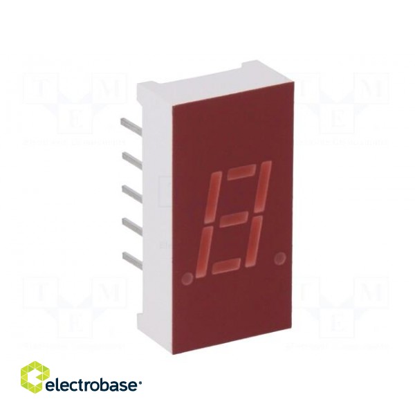 Display: LED | 7-segment | 7.62mm | 0.3" | No.char: 1 | red | 0.87÷2mcd image 1