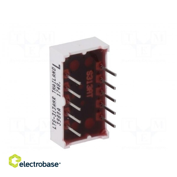 Display: LED | 7-segment | 7.62mm | 0.3" | No.char: 1 | red | 0.87÷2mcd image 6