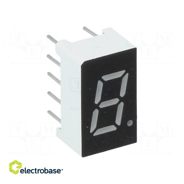 Display: LED | 7-segment | 7.62mm | 0.3" | No.char: 1 | red | 33mcd | anode image 1