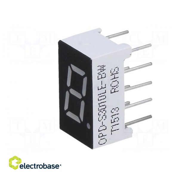 Display: LED | 7-segment | 7.62mm | 0.3" | No.char: 1 | red | 40mcd | anode image 4