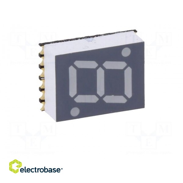 Display: LED | 7-segment | 7mm | 0.28" | No.char: 1 | green | 30mcd | SMD image 2