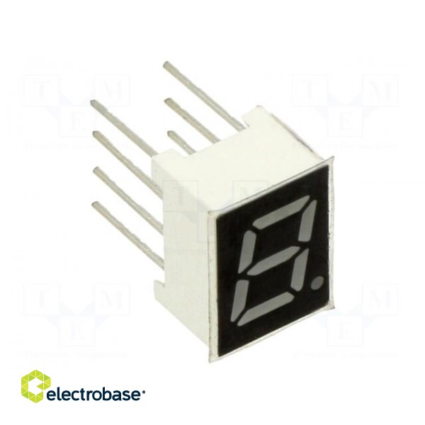 Display: LED | 7-segment | 7mm | 0.28" | No.char: 1 | red | 100mcd | anode image 1