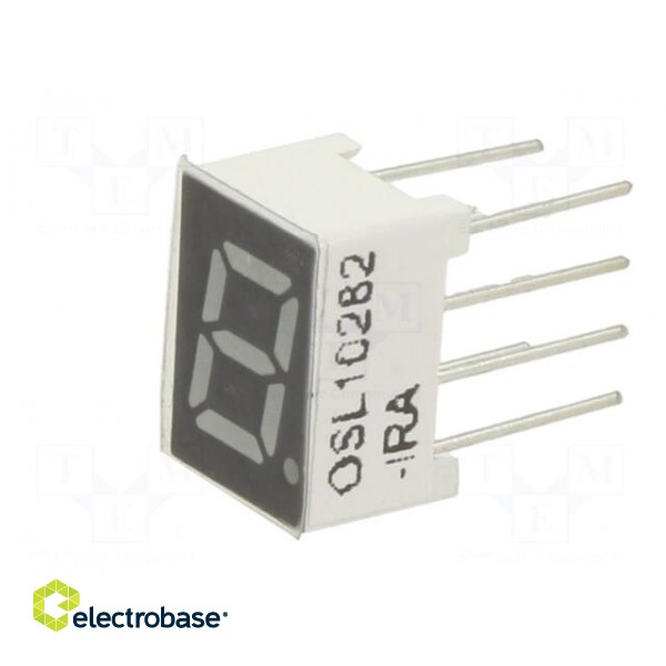 Display: LED | 7-segment | 7mm | 0.28" | No.char: 1 | red | 100mcd | anode image 4