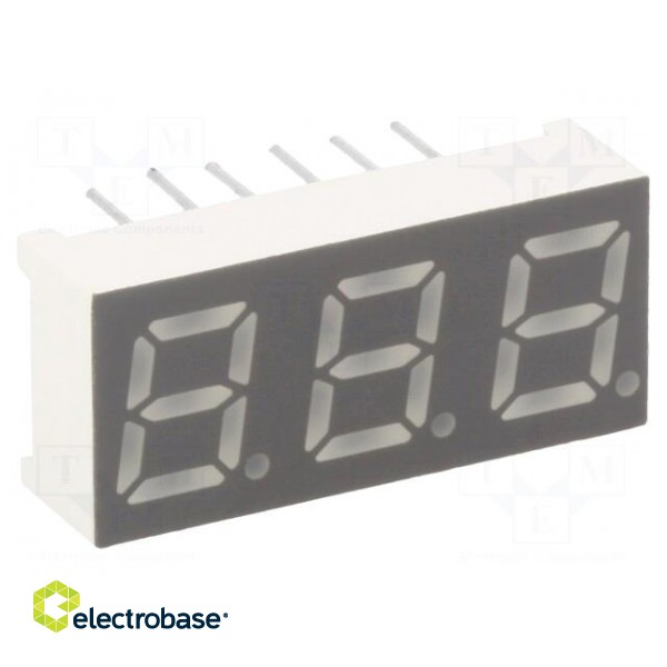 Display: LED | 7-segment | 7mm | 0.28" | No.char: 3 | yellow-green | anode image 1