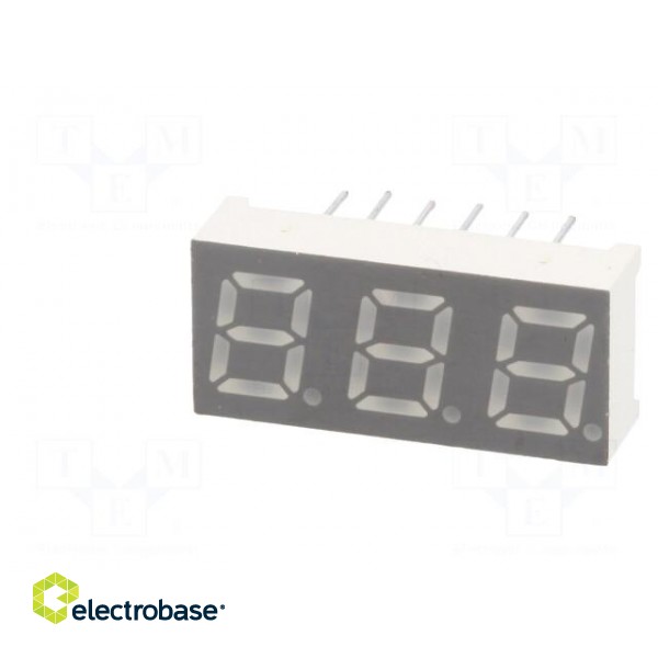 Display: LED | 7-segment | 7mm | 0.28" | No.char: 3 | yellow-green | anode image 3