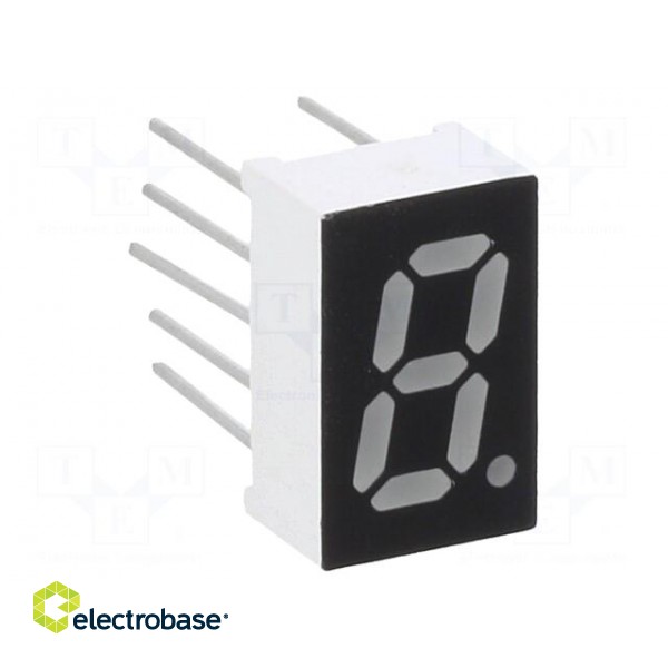 Display: LED | 7-segment | 8mm | 0.32" | No.char: 1 | yellow-green | 12mcd