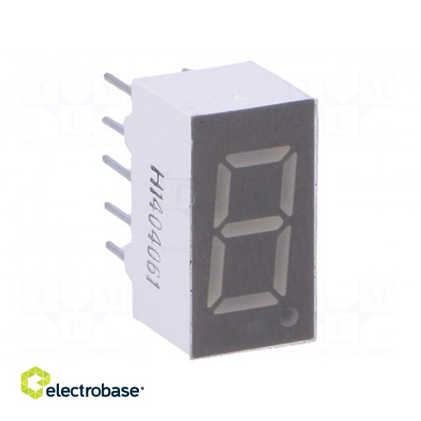 Display: LED | 7-segment | 9.1mm | 0.36" | No.char: 1 | green | 1÷1.5mcd image 1