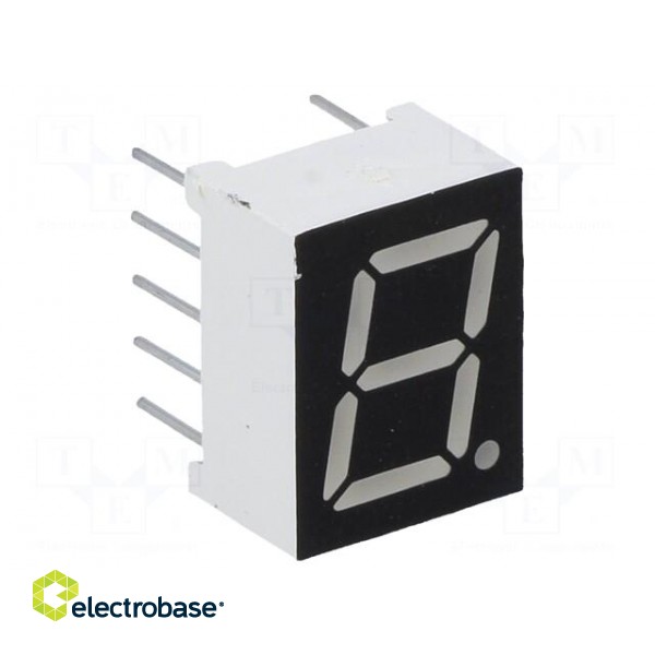 Display: LED | 7-segment | 9.9mm | 0.39" | No.char: 1 | green | 140mcd image 1