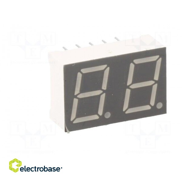 Display: LED | 7-segment | 10mm | 0.39" | No.char: 2 | yellow-green paveikslėlis 2