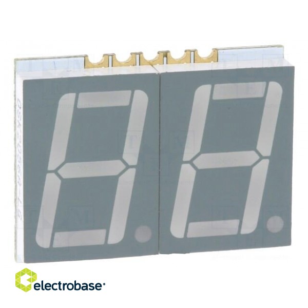 Display: LED | 7-segment | 14.22mm | 0.56" | No.char: 2 | green | 10÷35mcd image 1