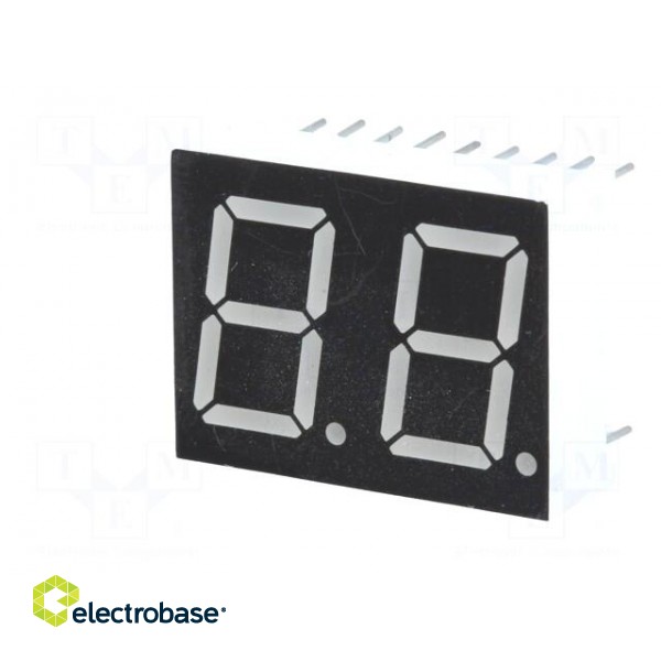 Display: LED | 7-segment | 14.22mm | 0.56" | No.char: 2 | green | 6mcd image 3