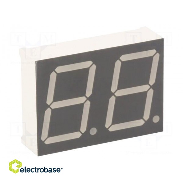 Display: LED | 7-segment | 20.32mm | 0.8" | No.char: 2 | yellow-green image 1