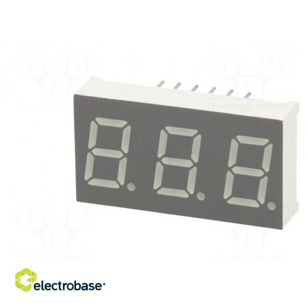 Display: LED | 7-segment | 10.2mm | 0.4" | No.char: 3 | yellow-green image 3