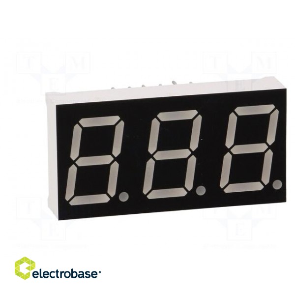 Display: LED | 7-segment | 14.2mm | 0.56" | No.char: 3 | red | 60mcd | anode image 2