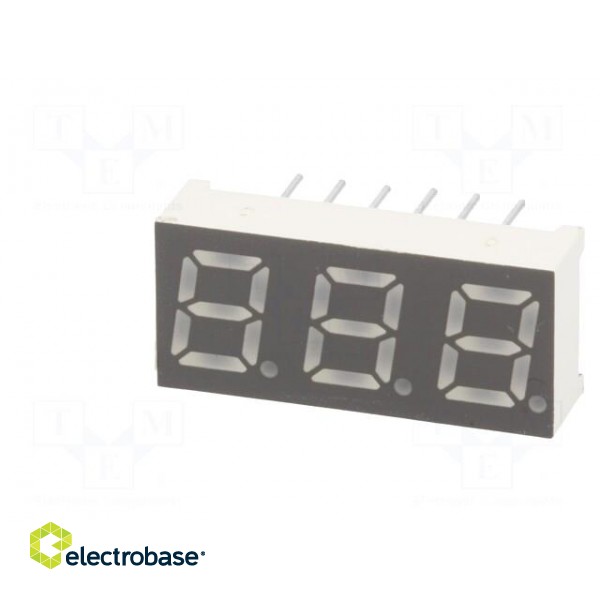 Display: LED | 7-segment | 7mm | 0.28" | No.char: 3 | yellow-green image 3