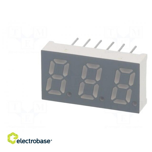 Display: LED | 7-segment | 8mm | 0.31" | No.char: 3 | red | 37÷74mcd | anode image 3