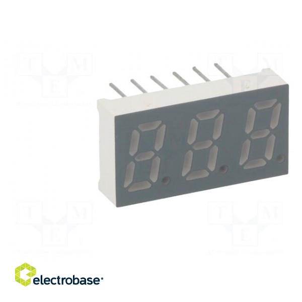 Display: LED | 7-segment | 8mm | 0.31" | No.char: 3 | yellow-green | anode image 2