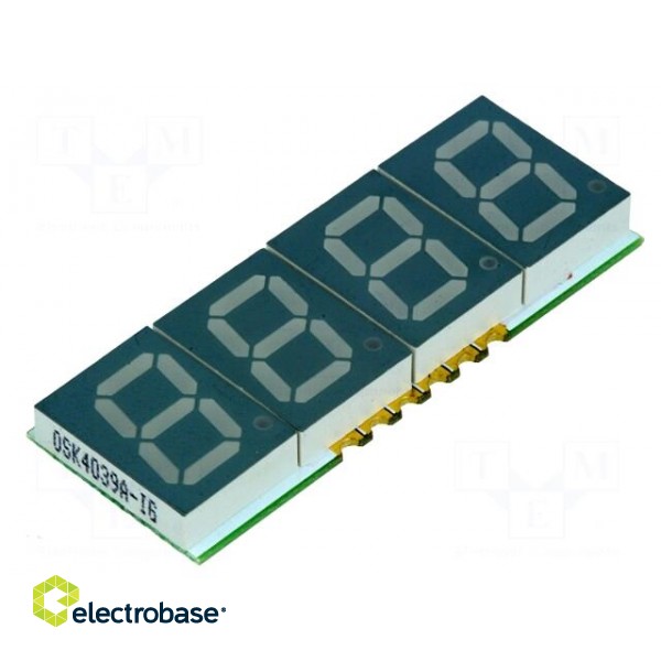 Display: LED | 7-segment | 10mm | 0.39" | No.char: 4 | red | 4÷15mcd | SMD