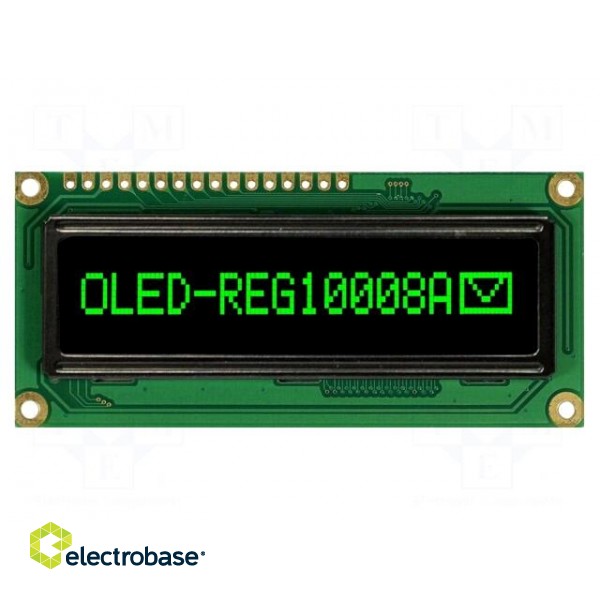 Display: OLED | graphical | 100x8 | Window dimensions: 66x16mm | green image 2