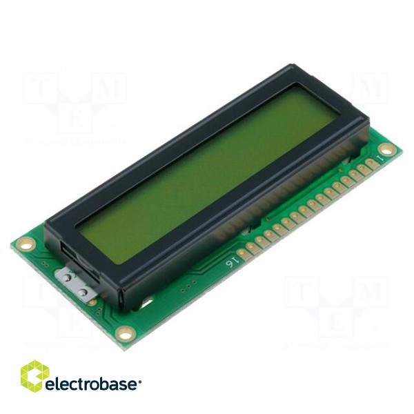 Display: LCD | alphanumeric | STN Positive | 16x1 | 80x36x8.5mm | LED
