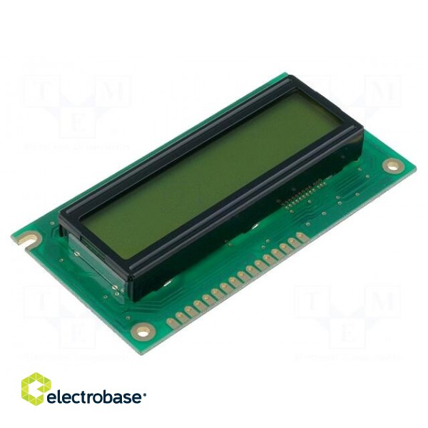 Display: LCD | alphanumeric | STN Positive | 16x2 | yellow-green | LED