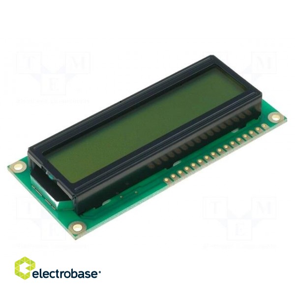 Display: LCD | alphanumeric | STN Positive | 16x2 | yellow-green | LED