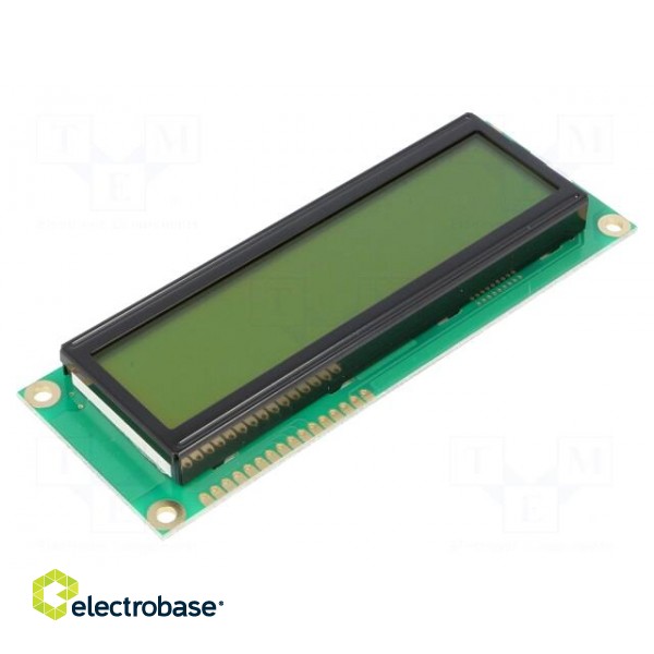 Display: LCD | alphanumeric | STN Positive | 16x2 | yellow-green | LED