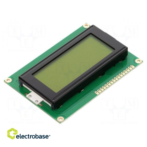 Display: LCD | alphanumeric | STN Positive | 16x4 | yellow-green | LED