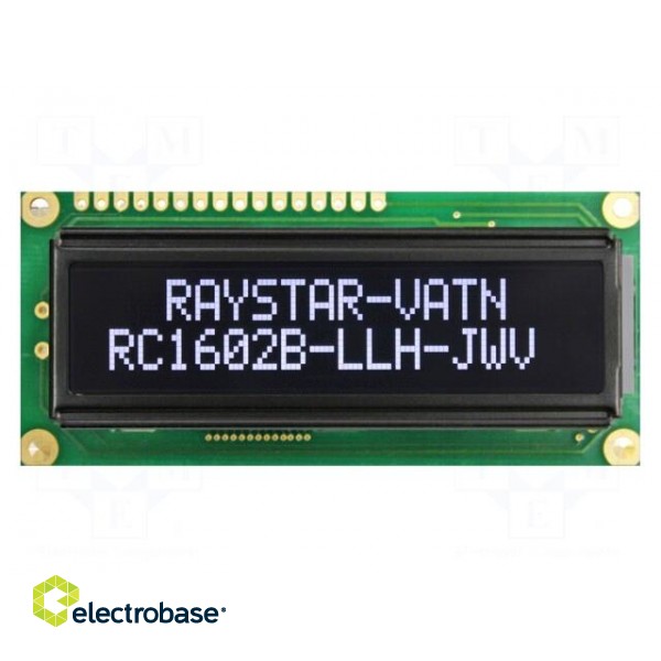 Display: LCD | alphanumeric | VA Negative | 16x2 | 80x36x13.2mm | LED