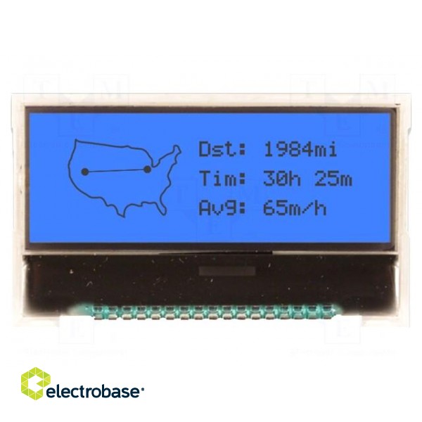 Display: LCD | graphical | 128x32 | COG,FSTN Positive | blue | LED | 3VDC