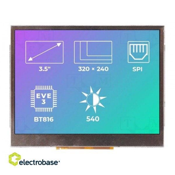 Display: TFT | 3.5" | 320x240 | Illumin: LED | Dim: 76.9x63.9x6.47mm