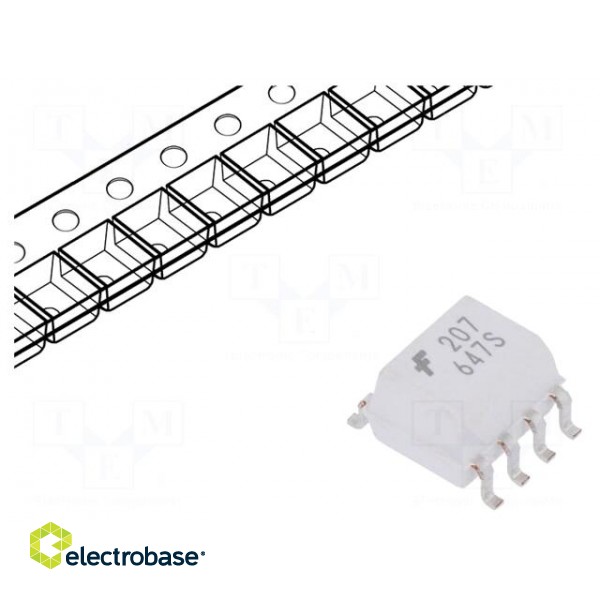 Optocoupler | SMD | Ch: 1 | OUT: transistor | Uinsul: 2.5kV | Uce: 70V | SO8