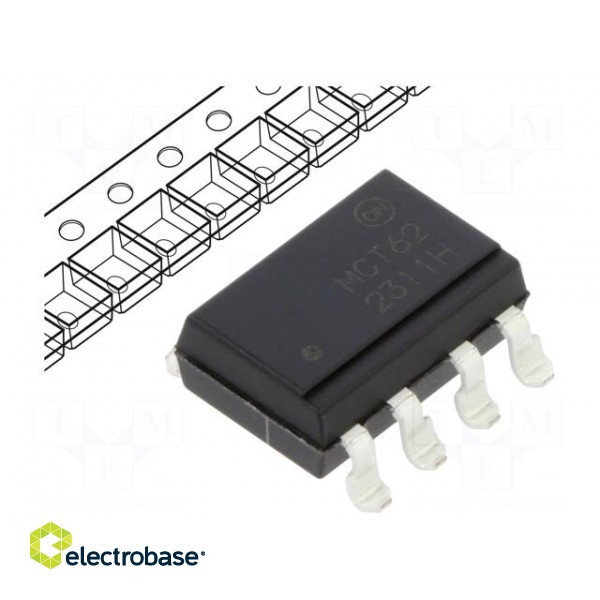 Optocoupler | SMD | Ch: 2 | OUT: transistor | Uinsul: 5kV | Uce: 85V | DIP8