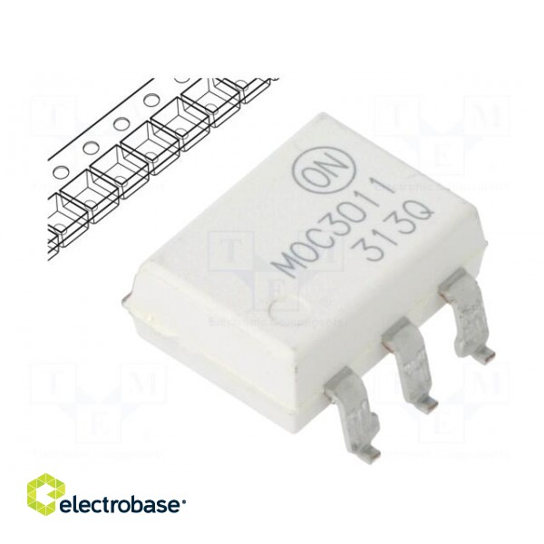 Optotriac | 4.17kV | Uout: 250V | PDIP6 | Ch: 1 | MOC301XM | 1kV/μs