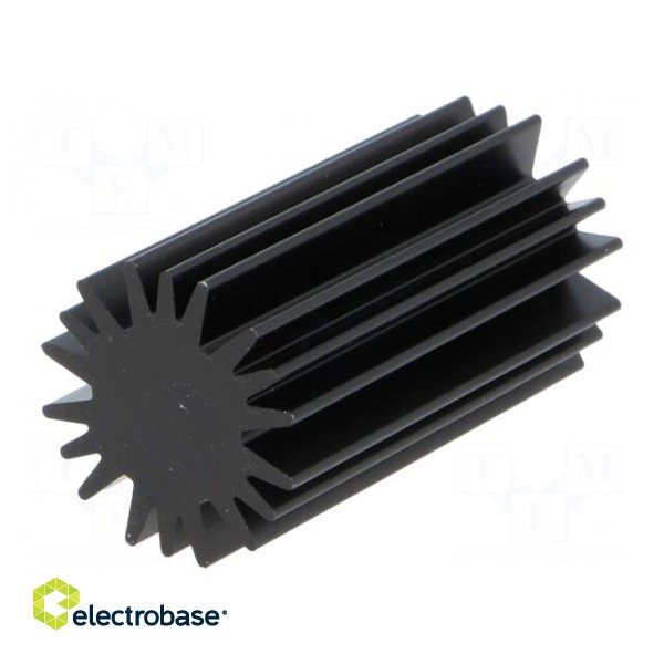 Heatsink | LED | Ø: 20mm | H: 37.5mm | Colour: black image 1