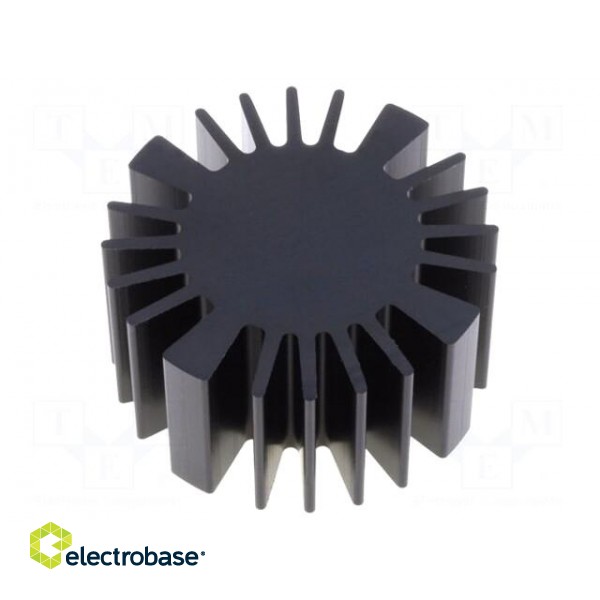 Heatsink | LED | Ø: 50mm | H: 25mm | Colour: black