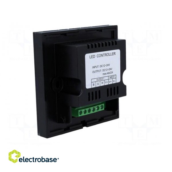 LED controller | Channels: 3 | 12A | 86x86x36mm | black | Uout: 12/24VDC image 6