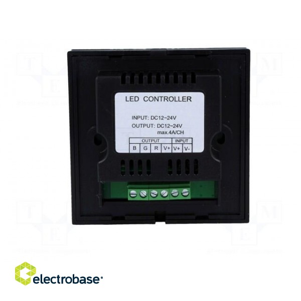 LED controller | Channels: 3 | 12A | 86x86x36mm | black | Uout: 12/24VDC image 7