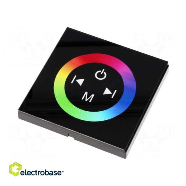 LED controller | Channels: 3 | 12A | 86x86x36mm | black | Uout: 12/24VDC image 1