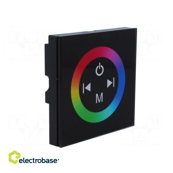 LED controller | Channels: 3 | 12A | 86x86x36mm | black | Uout: 12/24VDC image 2