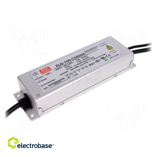 Power supply: switched-mode | Communication: DALI | LED | 100W | 500mA