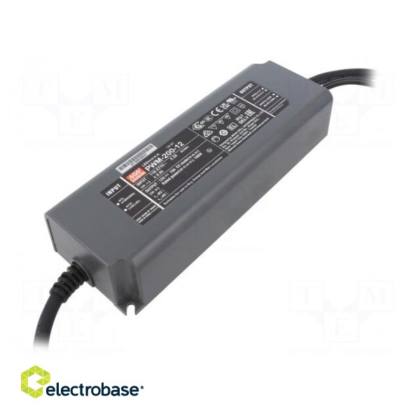 Power supply: switched-mode | for LED strips | 200W | 12VDC | 15A
